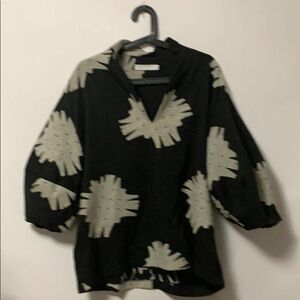 ASOS BALLON SLEEVE BLACK & WHITE BLOUSE‎ SI…